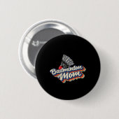 Retro Badminton mama Funny Badminton Mo Ronde Button 5,7 Cm (Voorkant /achterkant)