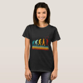 Retro Badminton Met Shuttle Evolutie Darwin T-shirt (Voorkant volledig)