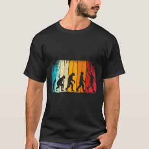 Retro Badminton Met Shuttle Evolutie Darwin T-shirt