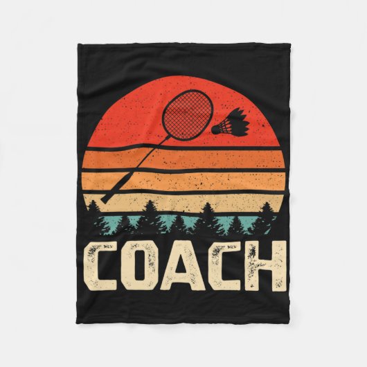 Retro Badminton Racket Shuttle Badminton Coach GIF Fleece Deken (Voorkant)