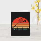 Retro Badminton Racket Shuttle Funny Badminton Pla Kaart (Gele Bloem)