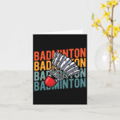 Retro Badminton Racket Team - Speler  Shutt Kaart (Gele Bloem)