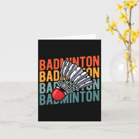 Retro Badminton Racket Team - Speler  Shutt Kaart (Gele Bloem)