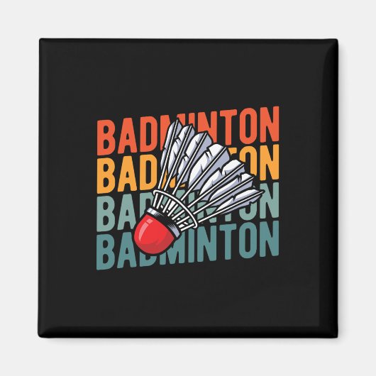 Retro Badminton Racket Team - Speler Shutt Magneet (Voorkant)