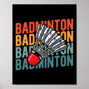 Retro Badminton Racket Team - Speler  Shutt Poster
