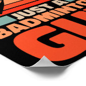 Retro Badminton -  shuttle gewoon een badminton Poster (Hoek)