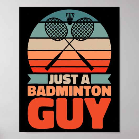 Retro Badminton -  shuttle gewoon een badminton Poster (Voorkant)