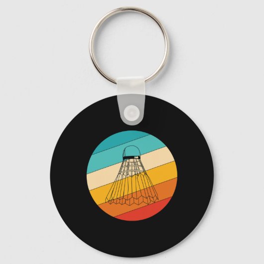  Retro Badminton Shuttle Player 1 Sleutelhanger (Voorkant)