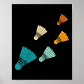 Retro Badminton Shuttle Poster (Voorkant)