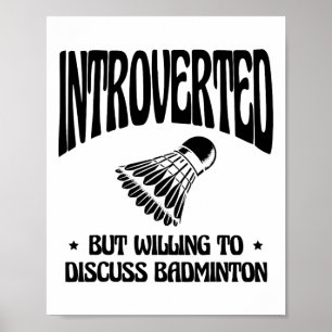 Retro Badminton Shuttle Racket Poster