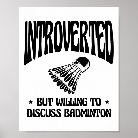 Retro Badminton Shuttle Racket Poster (Voorkant)