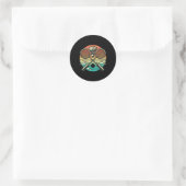 Retro Badminton Shuttle Racket Ronde Sticker (Tas)