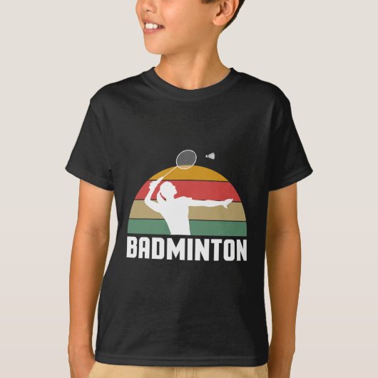  Retro Badminton Shuttle Speler T-shirt (Voorkant)