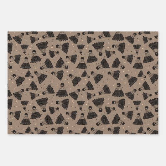 Retro Badminton Shuttlecock patroon Inpakpapier Vel (Voorkant)