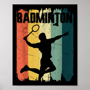 Retro Badminton Speler Badminton Sport Poster