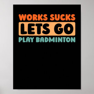 Retro Badminton Speler Court - Racquet Shu Poster