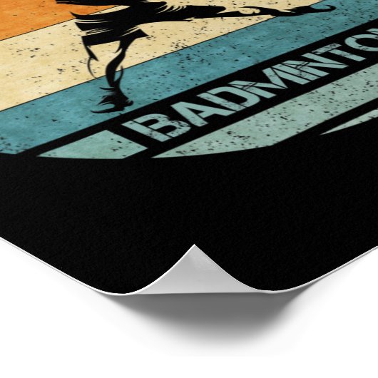  Retro Badminton Speler Silhouette Sunset F Poster (Hoek)