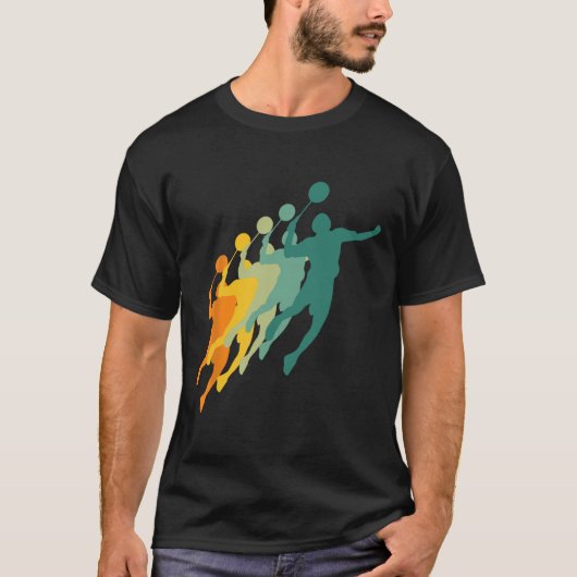 Retro Badminton Spelers Shuttle Sport Racket Coach T-shirt (Voorkant)