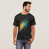 Retro Badminton Spelers Shuttle Sport Racket Coach T-shirt (Voorkant volledig)