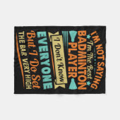 Retro badminton spreuk - Grappige shuttle quote Fleece Deken (Voorkant (Horizontaal))