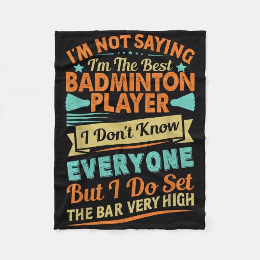 Retro badminton spreuk - Grappige shuttle quote Fleece Deken (Voorkant)