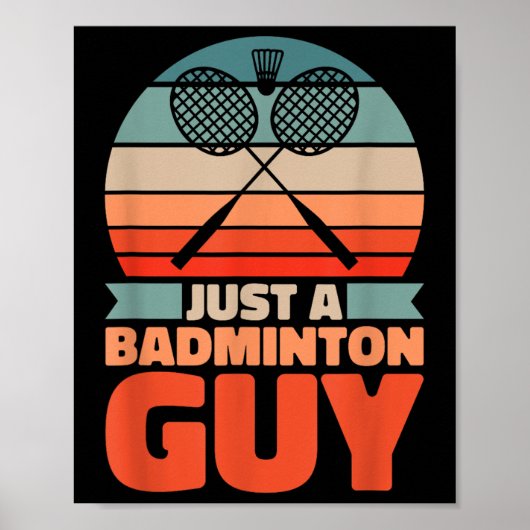 Retro Badminton - Vintage Shuttle Gewoon Badminton Poster (Voorkant)