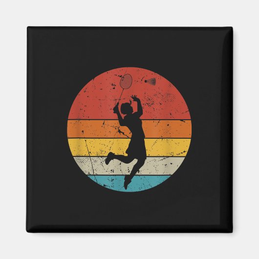 Retro Badmintonliefhebber Magneet (Voorkant)