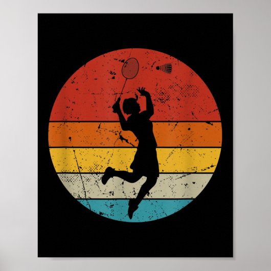 Retro Badmintonliefhebber Poster (Voorkant)