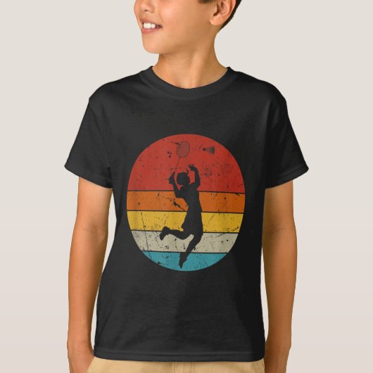 Retro Badmintonliefhebber T-shirt (Voorkant)