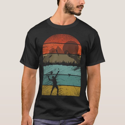 Retro Badmintonspeler sporten 2 T-shirt (Voorkant)
