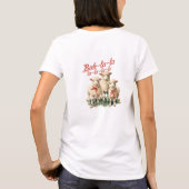 Retro Bah la la drie schapen Kerstboerderij T-shirt (Achterkant)
