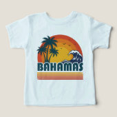 Retro Bahamas Beach Summer Sunset 70s Palm Tree (Design voorkant)