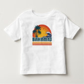 Retro Bahamas Beach Summer Sunset 70s Palm Tree Kinder Shirts (Voorkant)