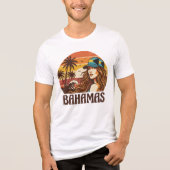 Retro Bahamas Beach Women Summer Vacation Sunset Tri-Blend Shirt (Voorkant)