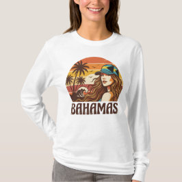 Retro Bahama's Strand Vrouwen Zomer Vakantie Zonso T-shirt
