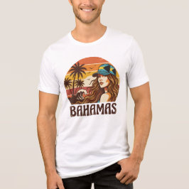 Retro Bahama's Strand Vrouwen Zomer Vakantie Zonso Tri-Blend Shirt