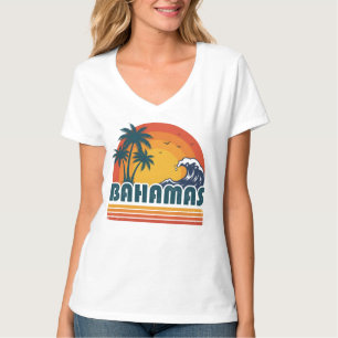 Retro Bahama's Strand Zomer Zonsondergang 70s Palm T-shirt