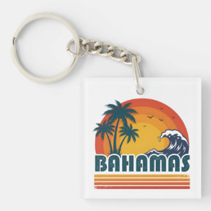Retro Bahama's strand zomersondergang 70-er jaren  Sleutelhanger
