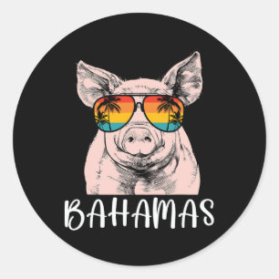 Retro Bahamas Varken Bahamas Souvenir Familie Vaka Ronde Sticker