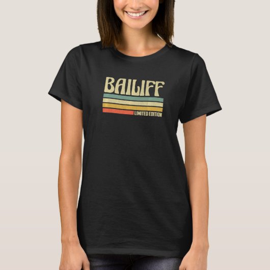 Retro Bailiff-beroep Titel van baan Co Worker Idee T-shirt (Voorkant)