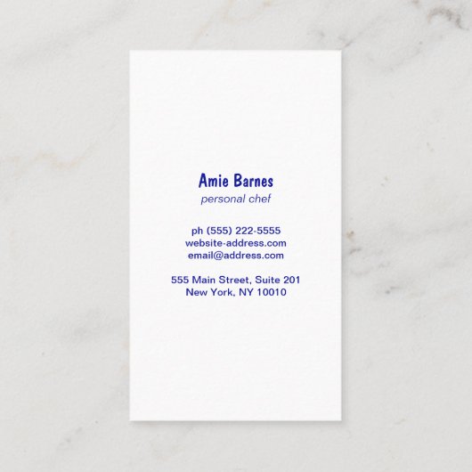 Retro Baker Hand Drawn Whisk Logo Visitekaartje (Achterkant)