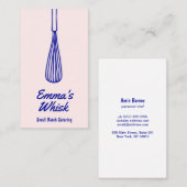 Retro Baker Hand Drawn Whisk Logo Visitekaartje (Voorkant / Achterkant)