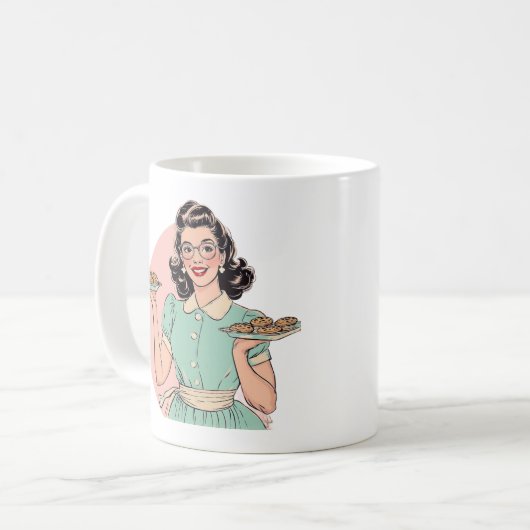 Retro Baker Lady Mug Koffiemok (Voorkant links)