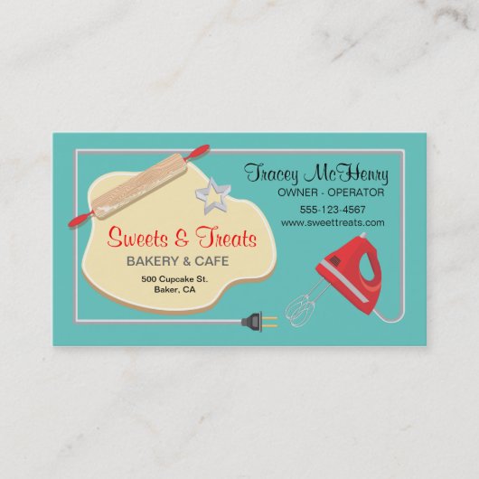 Retro Bakery Cookie Visitekaartje No Back (Voorkant)