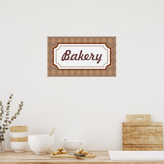 Retro Bakery Sign Poster (Keuken)