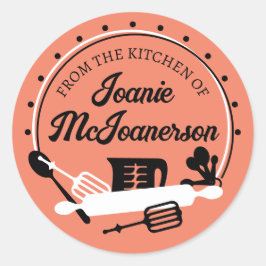 Retro bakgerei uit de keuken van de bakkerij ronde sticker