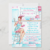 Retro Baking Cook Off Competitie Verjaardagsfeest Kaart (Voorkant)