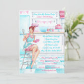 Retro Baking Cook Off Competitie Verjaardagsfeest Kaart (Staand voorkant)