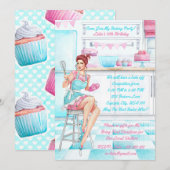 Retro Baking Cook Off Competitie Verjaardagsfeest Kaart (Voorkant / Achterkant)