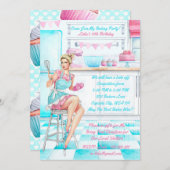 Retro Baking Cook off Competition Party Kaart (Voorkant / Achterkant)